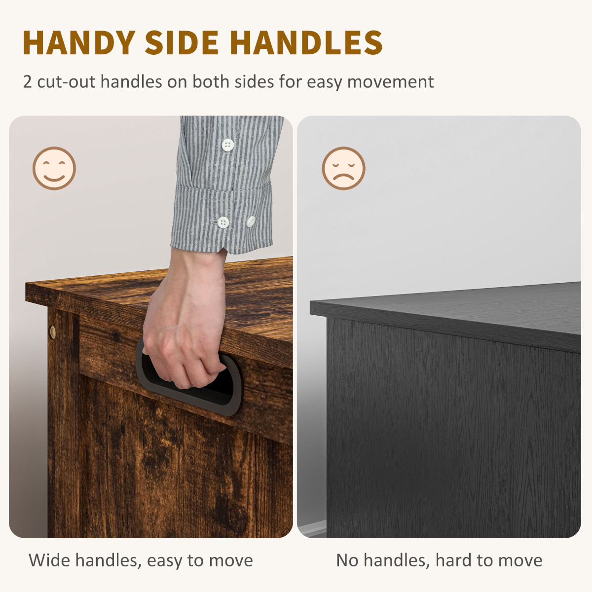 HOMCOM Storage Chest Bench 2 Hinges Living Room - HOMCOM - Home Symphony