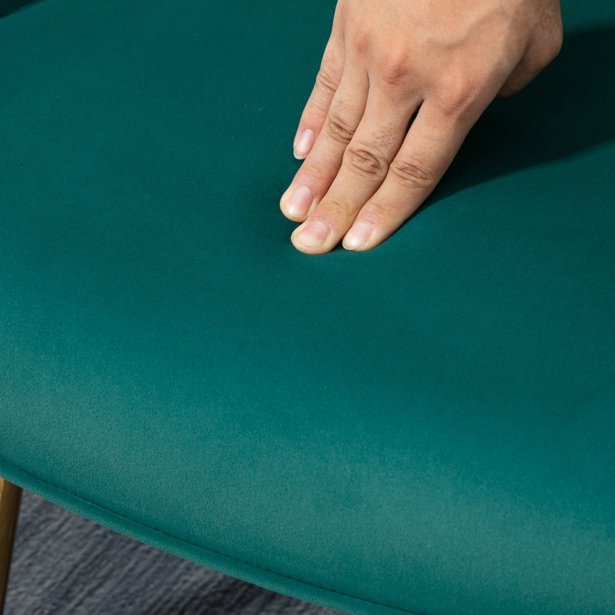 HOMCOM Armchair Tufted Footstool Gold Legs Small