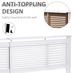 HOMCOM Prime White Radiator Cover Adjustable Slats Home - Radiator
