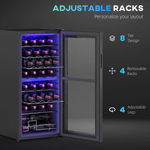 HOMCOM HOMCOM 86L Dual Zone Wine Cooler with Adjustable Temperature Control, Black - Wine Rack