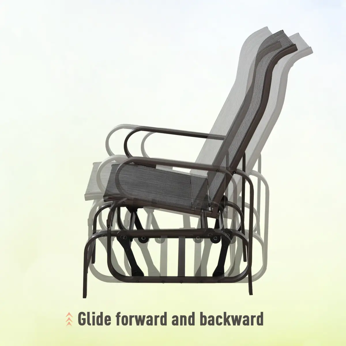 Outsunny 3 piece Outdoor Swing Chair with Tea Table Set, Patio Garden Rocking Furniture - Hammocks