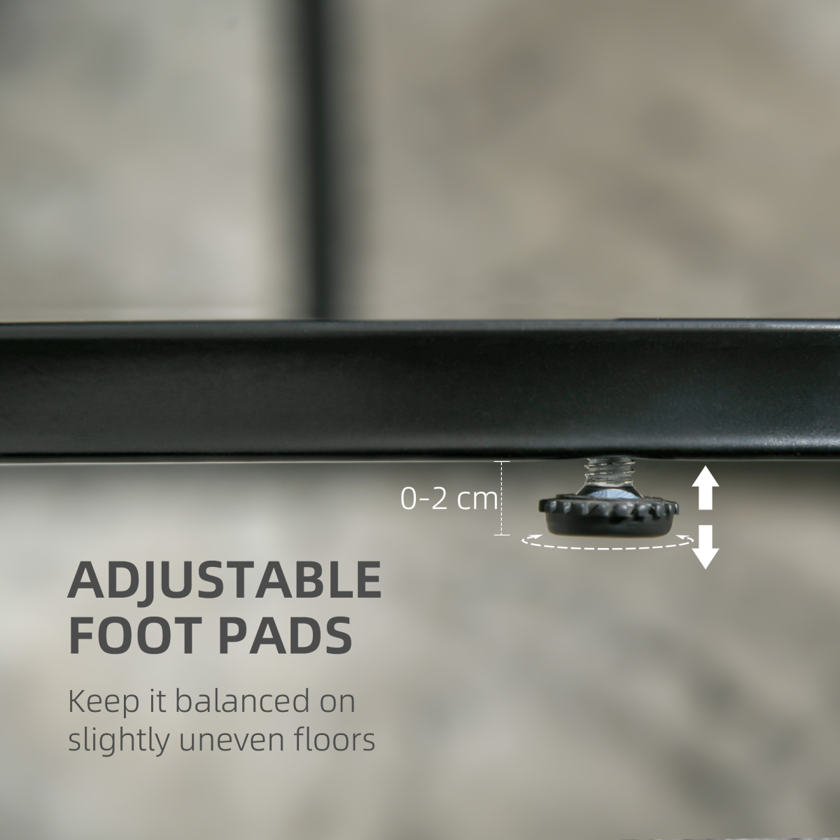 HOMCOM Two Piece Marble Top Side Tables Round And Oval Black Steel Frames Living Room Set