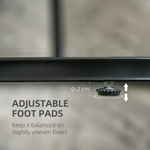 HOMCOM Two Piece Marble Top Side Tables Round And Oval Black Steel Frames Living Room Set - HOMCOM - Home Symphony