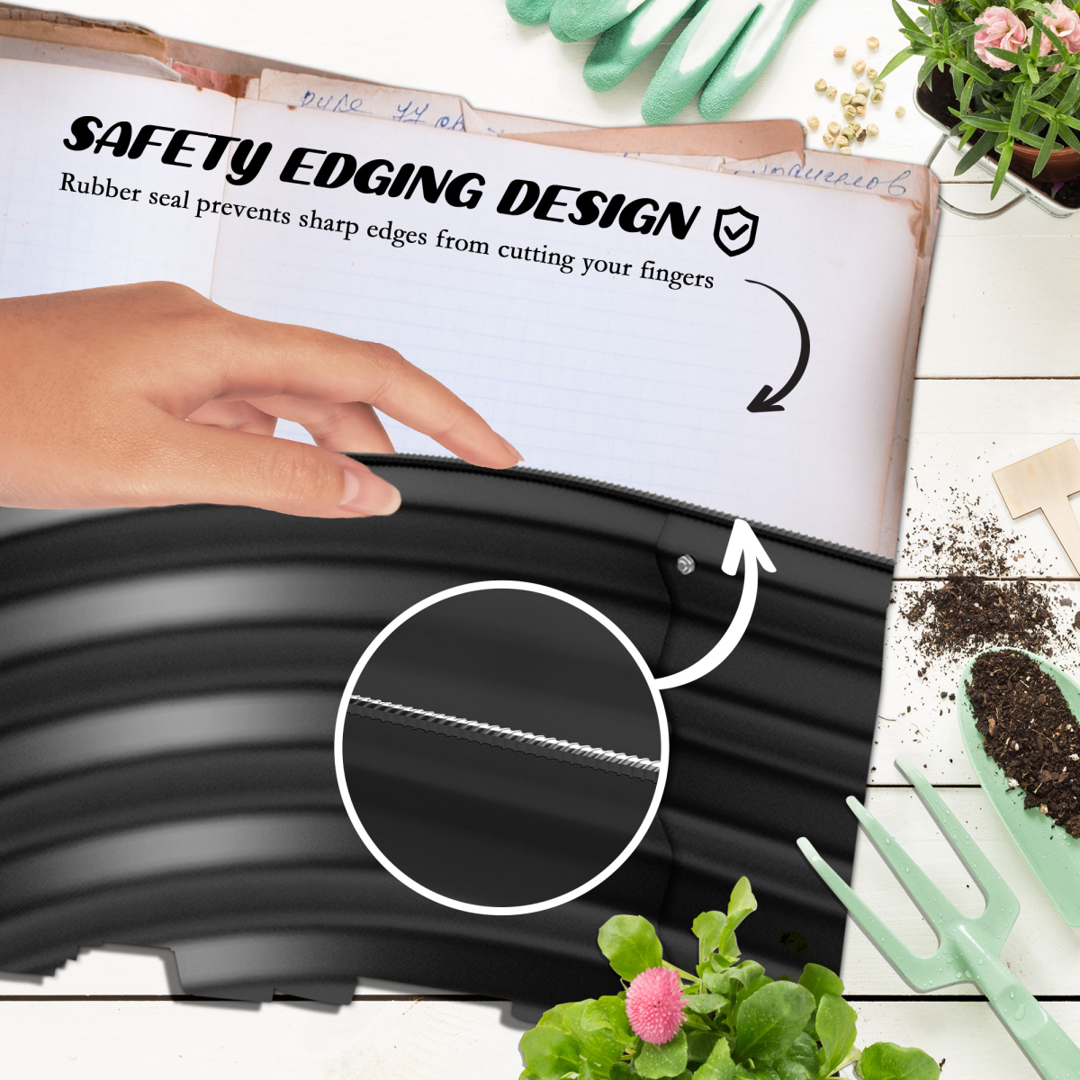 Outsunny raised garden bed planter with safety edging, open-bottom design and galvanised steel frame.