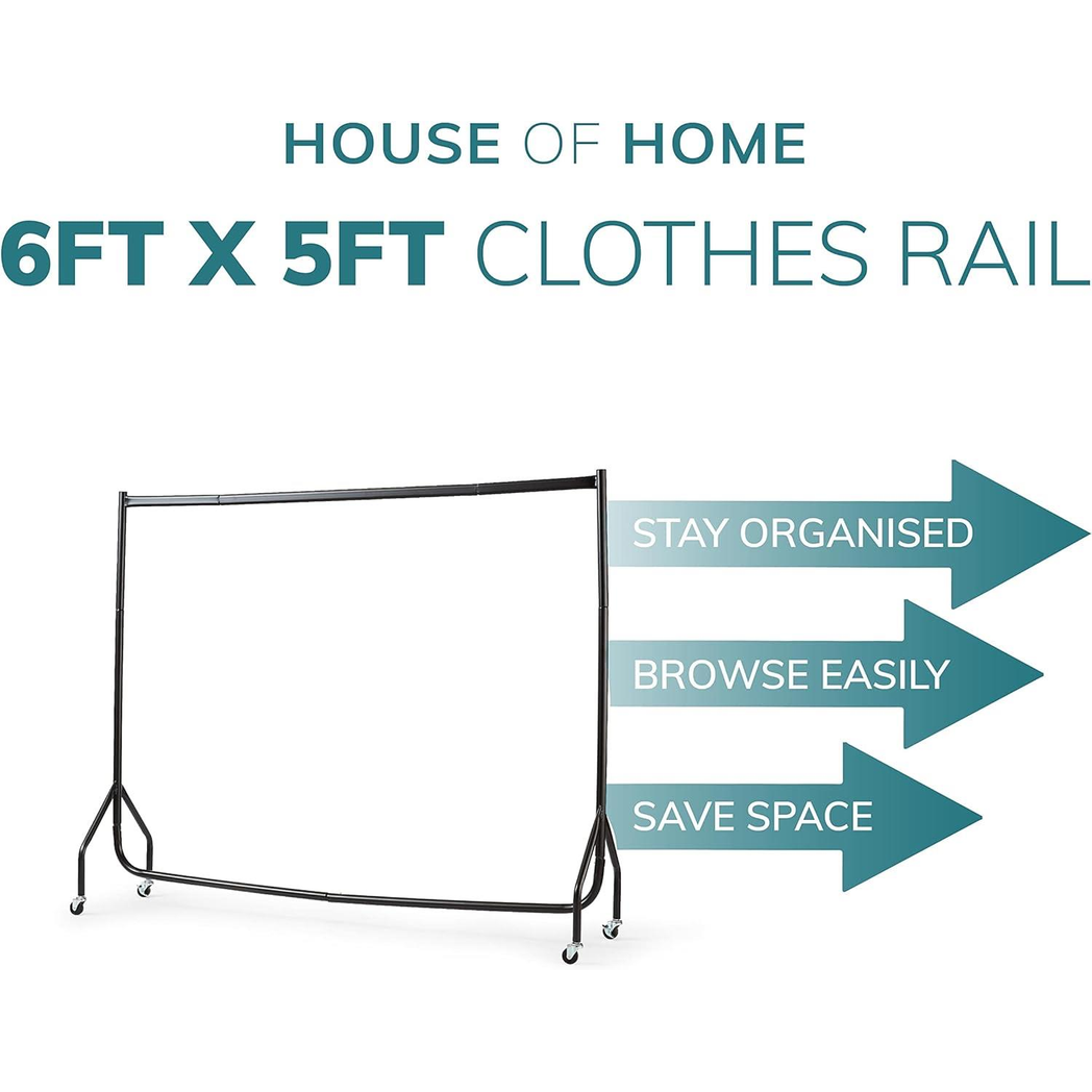Extra Heavy Duty Clothes Rail 6ft By 5ft Pop Clip Home Use - Direct Online Houseware - Home Symphony