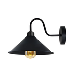 Black Wall Sconce Cone Shade Swan Neck E27 For Living Room by Un-branded