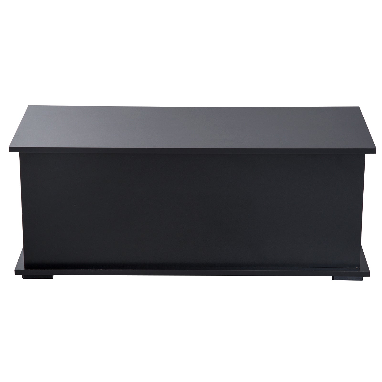 HOMCOM Ottoman Storage Box 100Lx40Wx40H With Lid Sturdy Chipboard Black For Living Room - Homcom - Home Symphony