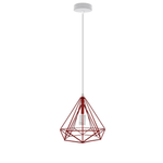 LEDSONE Red Vintage Industrial Pendant Lamp Geometric Cage E27 Loft Lighting For Home Decor - Ceiling Lights
