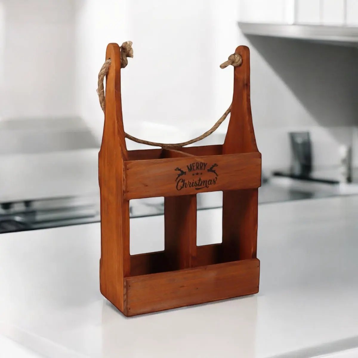 MSL 39CM WOODEN 2 BOTTLE WINE HOLDER - Wine Rack