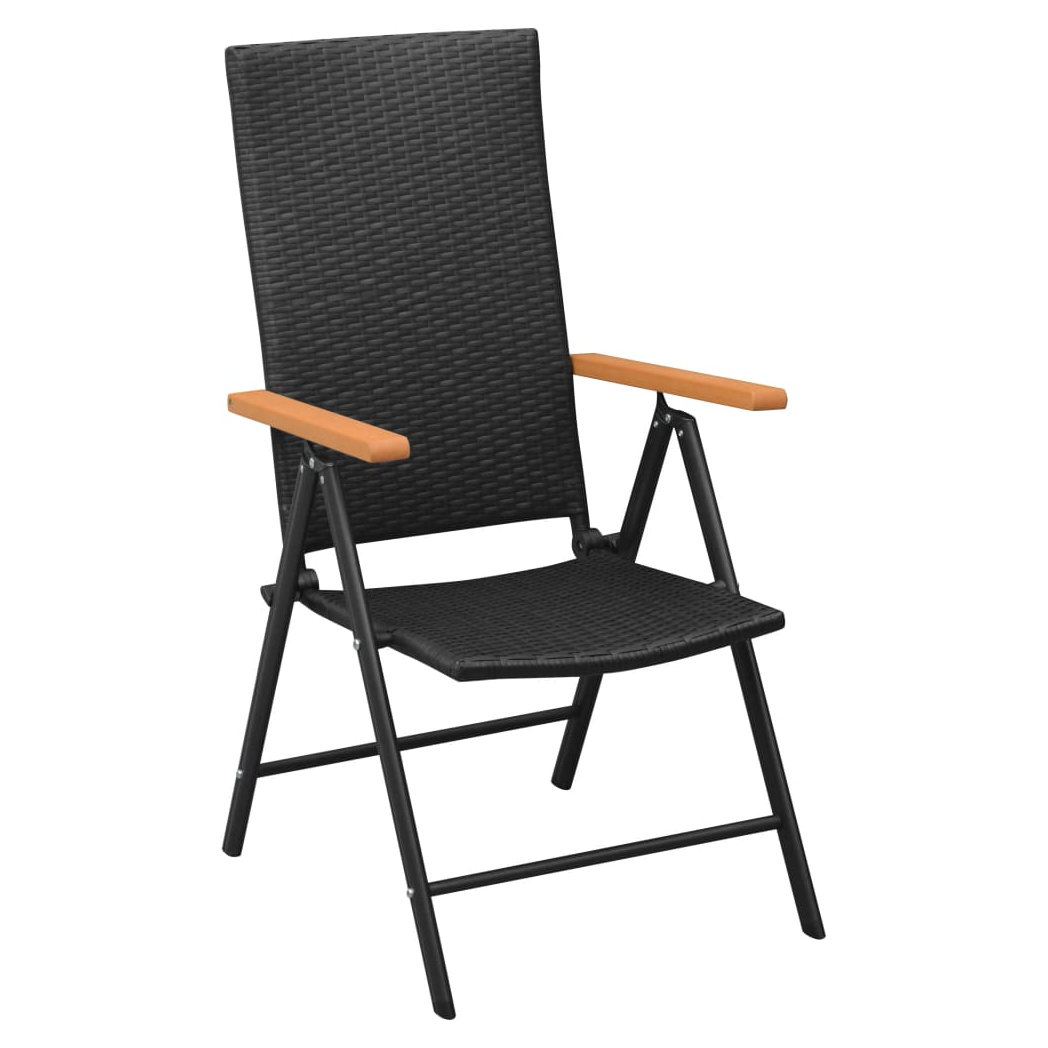 VidaXL 3 Piece Garden Dining Set Black Brown Compact Patio - vidaXL - Home Symphony