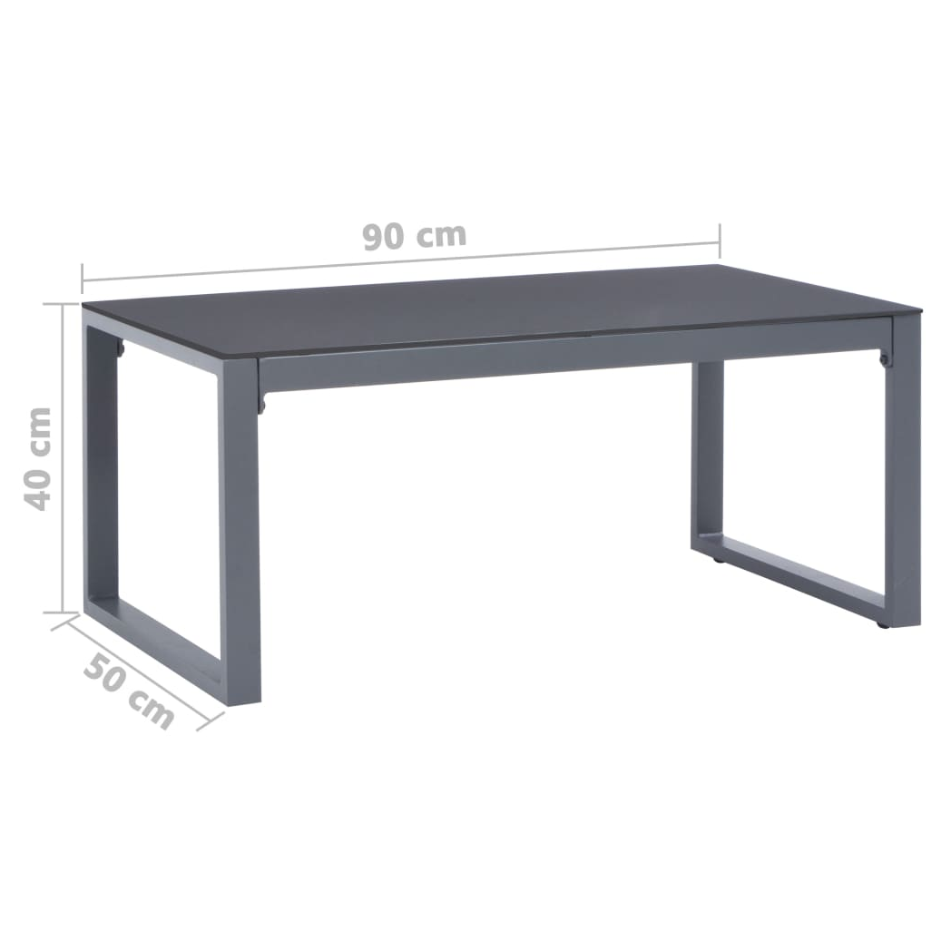 vidaXL Coffee Table 90x50x40 PowderCoated Patio