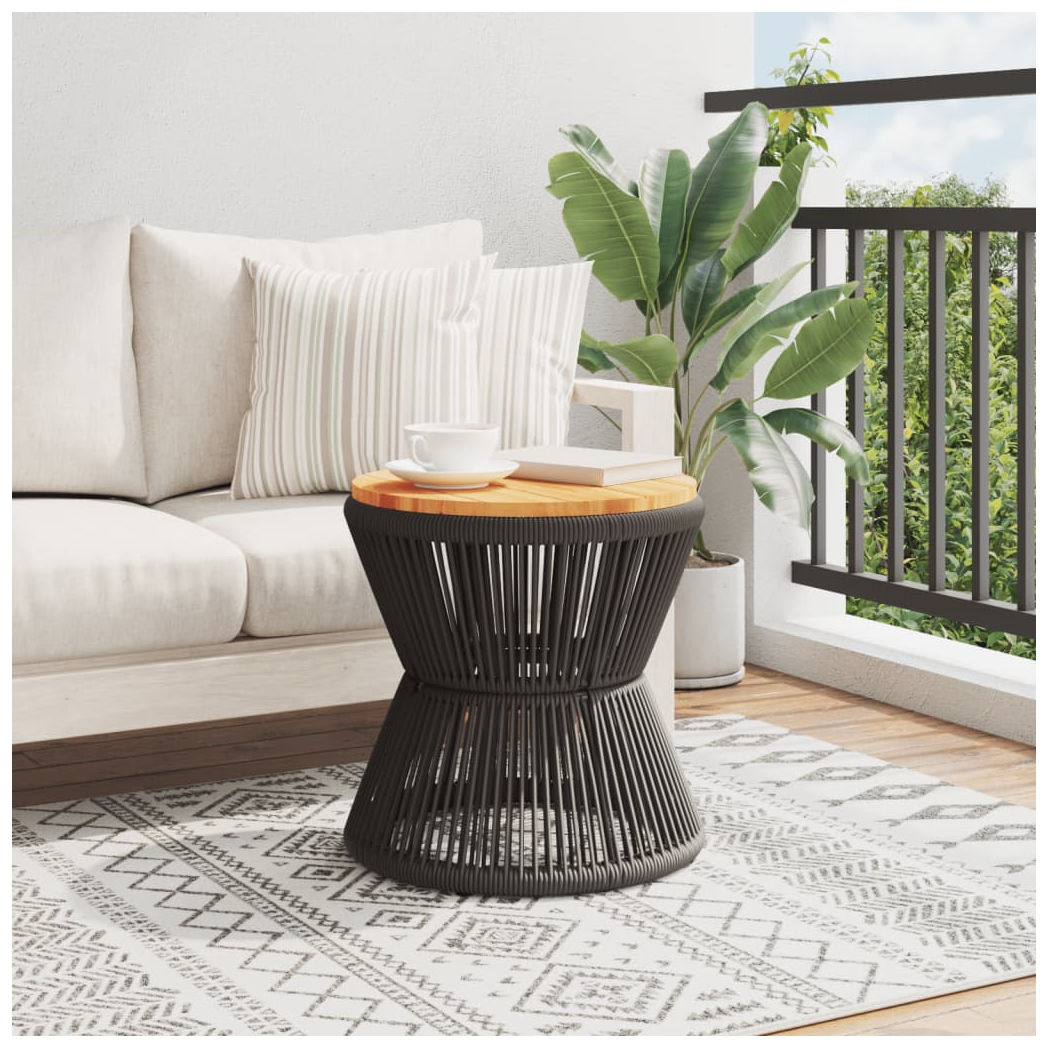 VidaXL Coffee Table Wire Base Black Ø45x44 cm Solid Acacia Wood Living Room Decor - vidaXL - Home Symphony