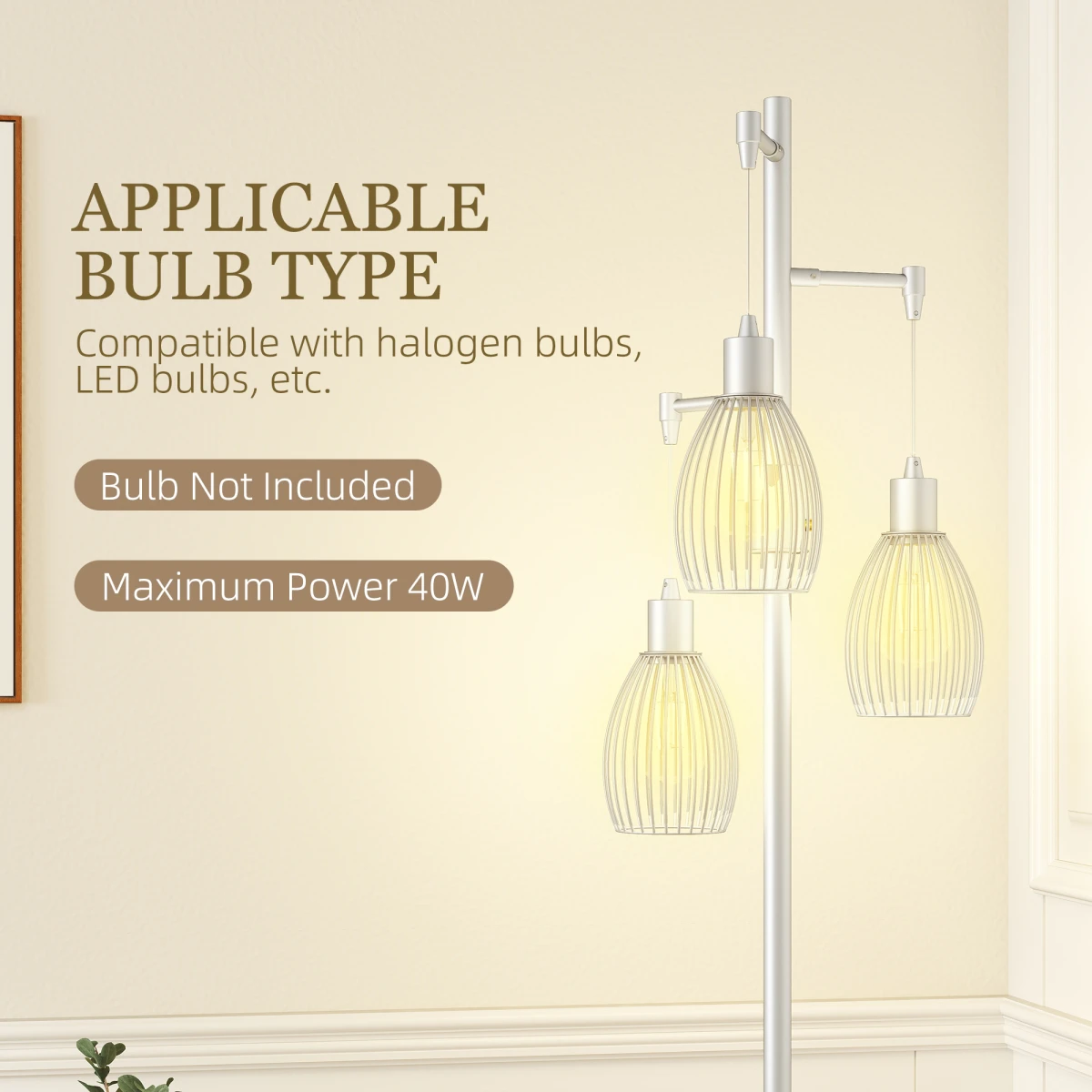 HOMCOM Dimmable Floor Lamp 170cm Steel Frame for Modern Living by HOMCOM