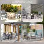 Outsunny Outsunny 2pcs Rattan Chair Foldable Garden Furniture w/ Armrest Grey - Folding Chairs