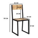 Indian Hub Cosmo Industrial Metal & Wood Dining Chair (Set of 2) - Dining Chairs