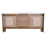 HOMCOM Prime White Radiator Cover Adjustable Slats Home - Radiator