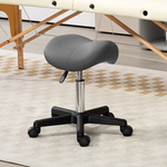 HOMCOM HOMCOM Saddle Stool Adjustable Rolling Salon Chair for Massage Spa Beauty Grey - Bar Stool