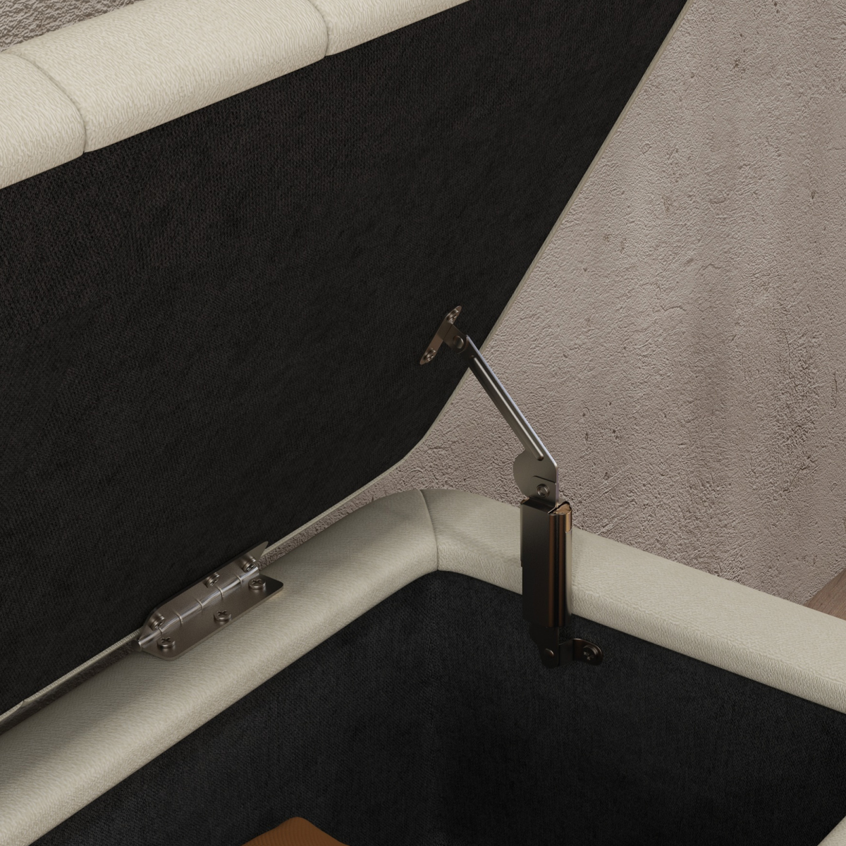 HOMCOM Storage Ottoman Bench Compact Linen Cream White With Under Seat Storage And Padded Lid For Living Room - HOMCOM - Home Symphony