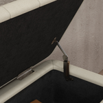 HOMCOM Storage Ottoman Bench Compact Linen Cream White With Under Seat Storage And Padded Lid For Living Room - HOMCOM - Home Symphony