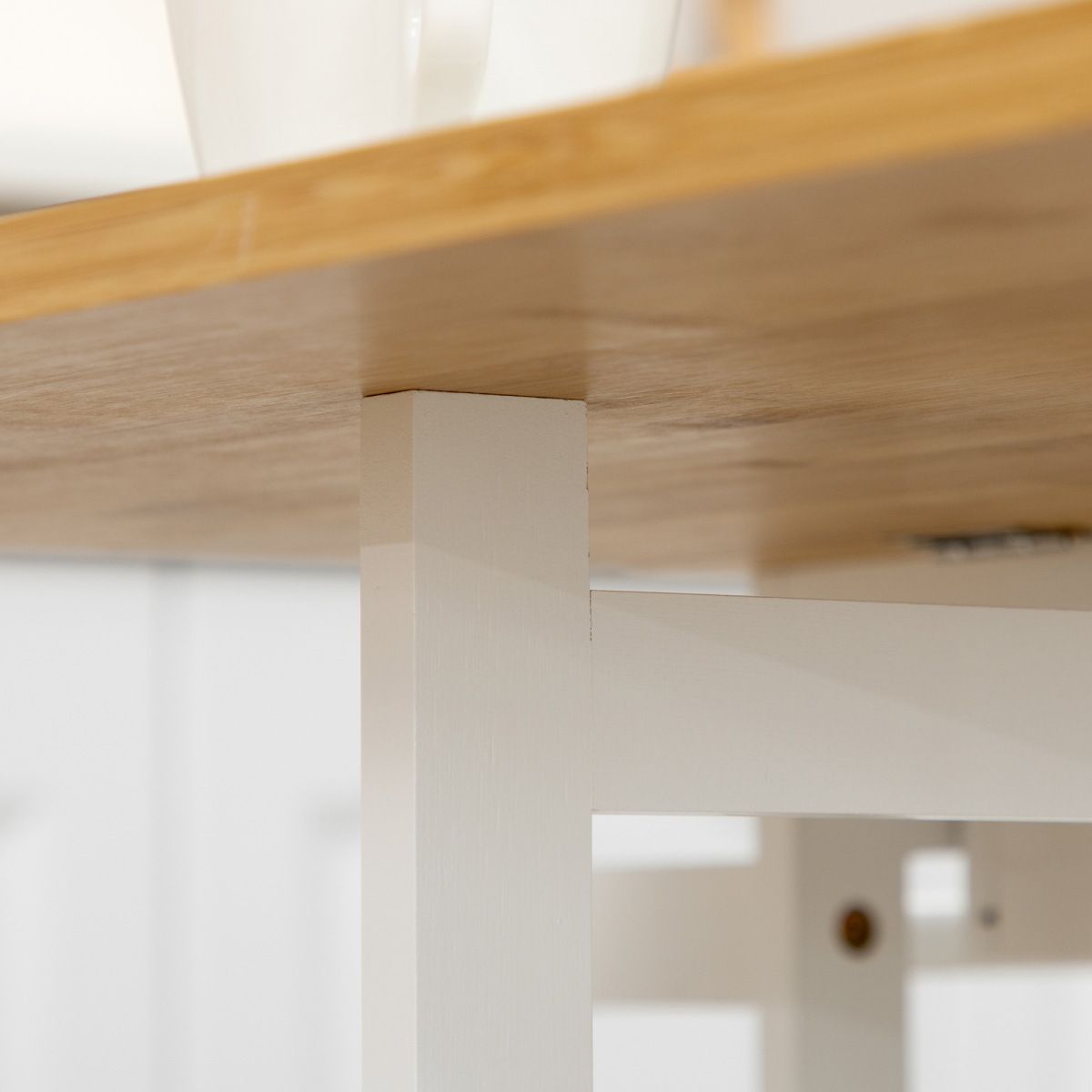 HOMCOM Bamboo Breakfast Cart Drop Leaf Table Stools - HOMCOM - Home Symphony