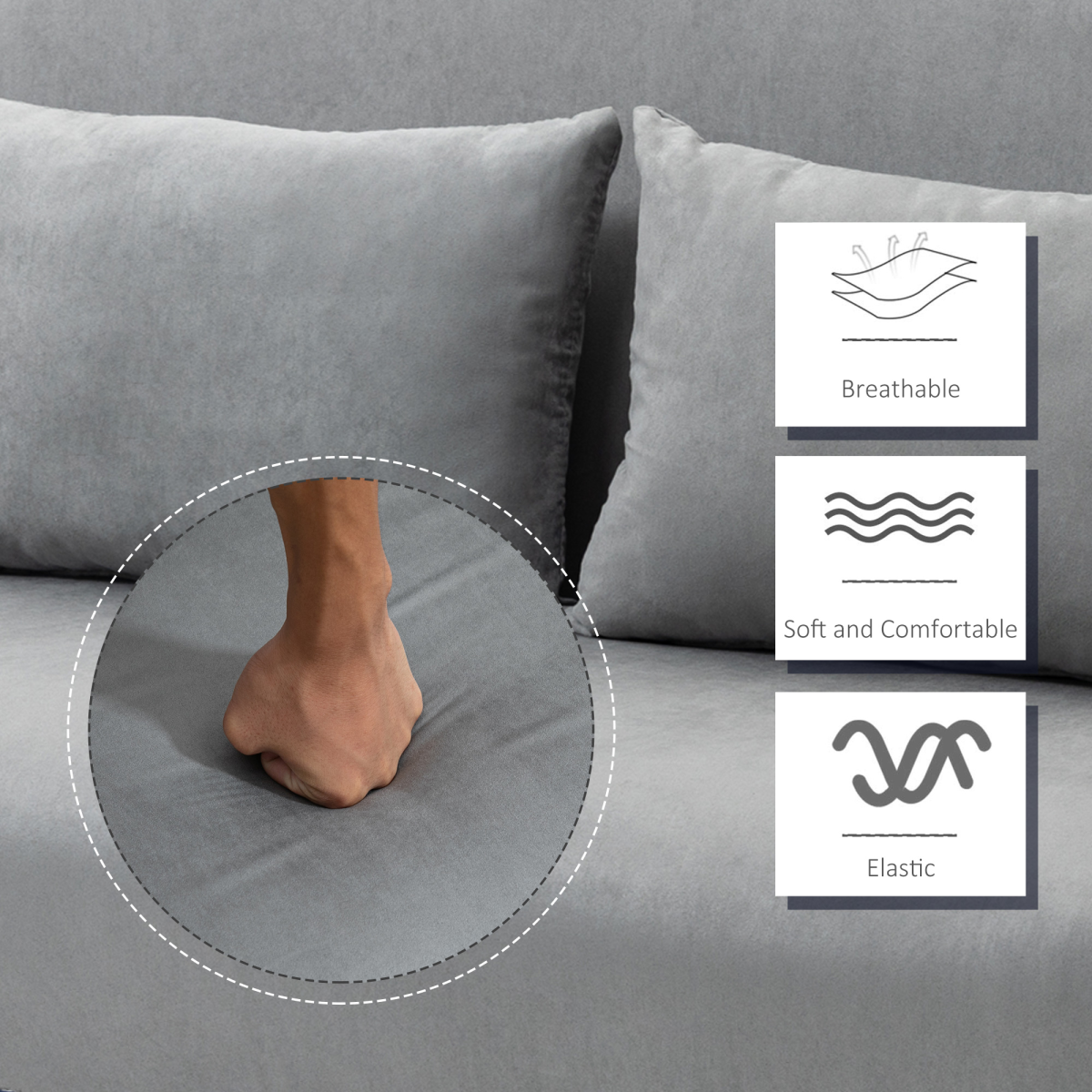 HOMCOM 2 Seater Sofa Bed Click Clack Light Grey Living Room - HOMCOM - Home Symphony