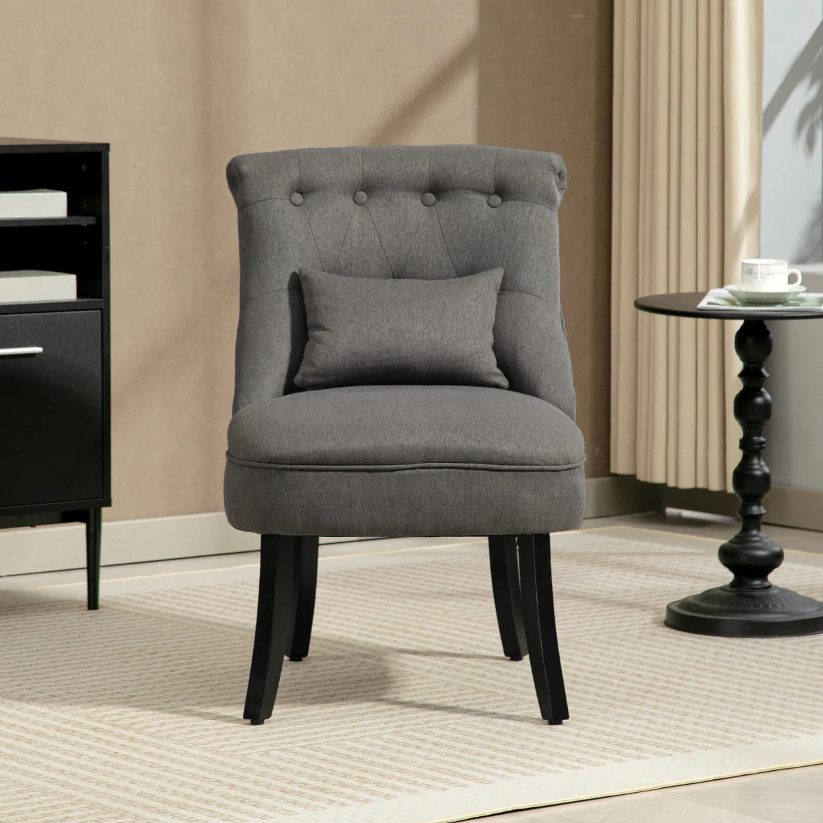 HOMCOM HOMCOM Sofa Compact Tufted Back Wood Legs Urban - Uncategorized Armchair