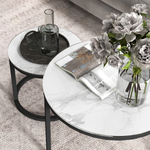 HOMCOM Glass Nest Tables Large Small Stackable by HOMCOM