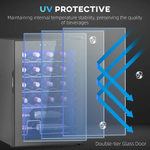 HOMCOM Freestanding Wine Cooler Fridge with Glass Door, 20 Bottle, LED Light - Wine Rack