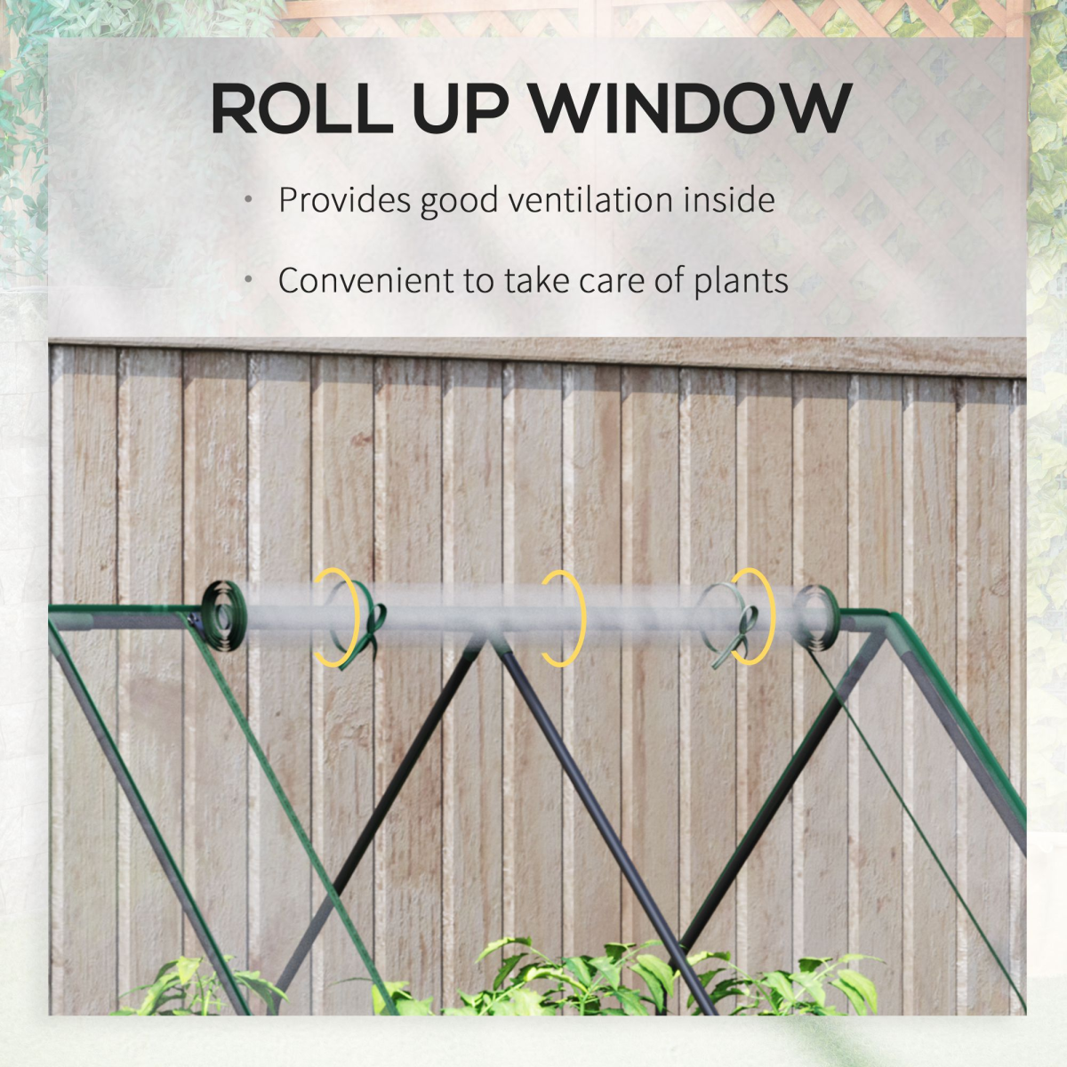 Premium Steel Raised Garden Box Dual Use Greenhouse Kit with a roll-up window greenhouse frame