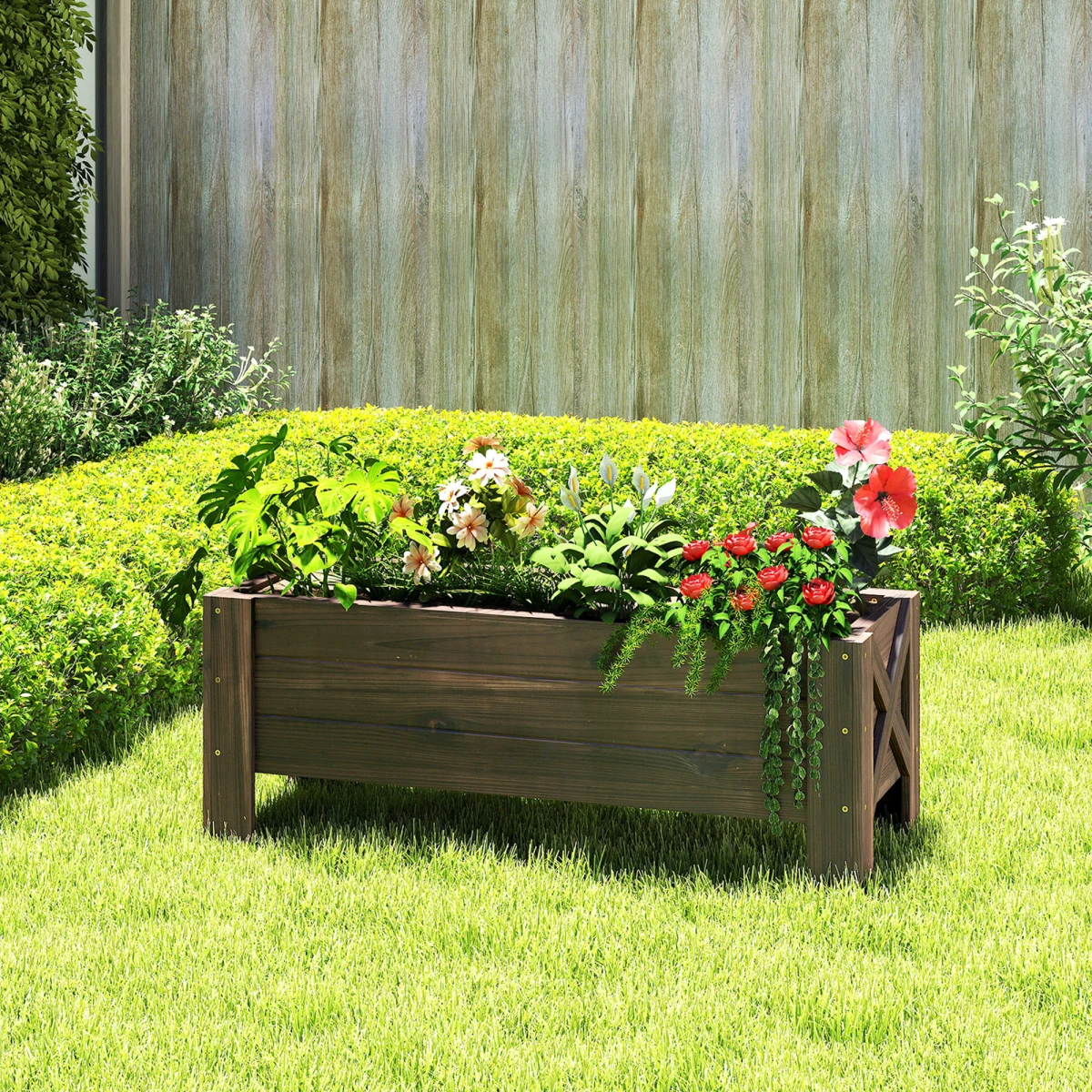 Unbranded Outsunny Raised Bed Planter 100x36.5x36 Durable Gardeners - Planters