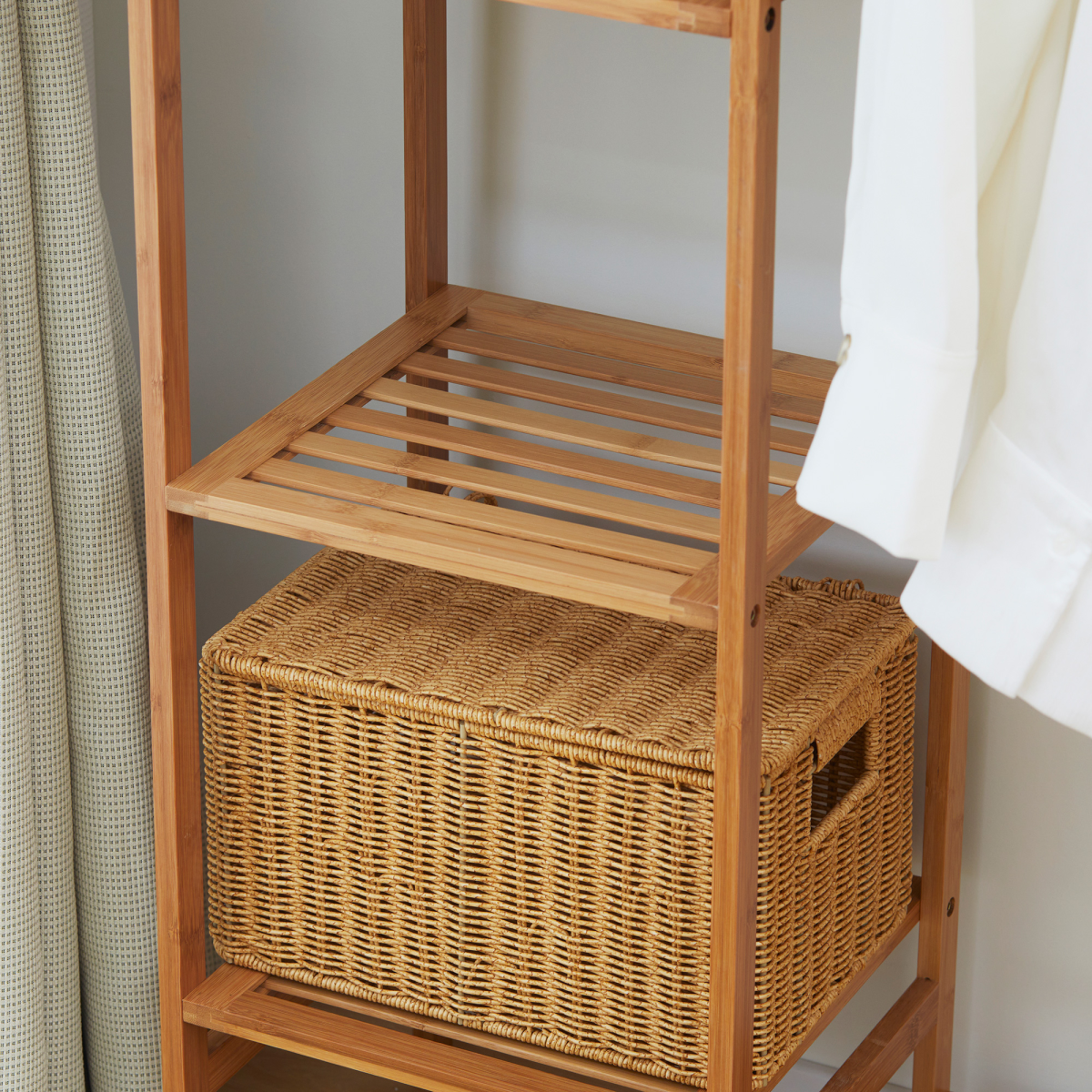 Eco Bamboo Clothes Rail 6 Tier Shelves For Home Use - HOMCOM - Home Symphony