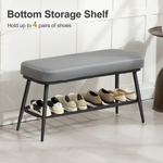 N/A Premium PU Leather Storage Bench 7cm Cushion Home - Shoe Storage