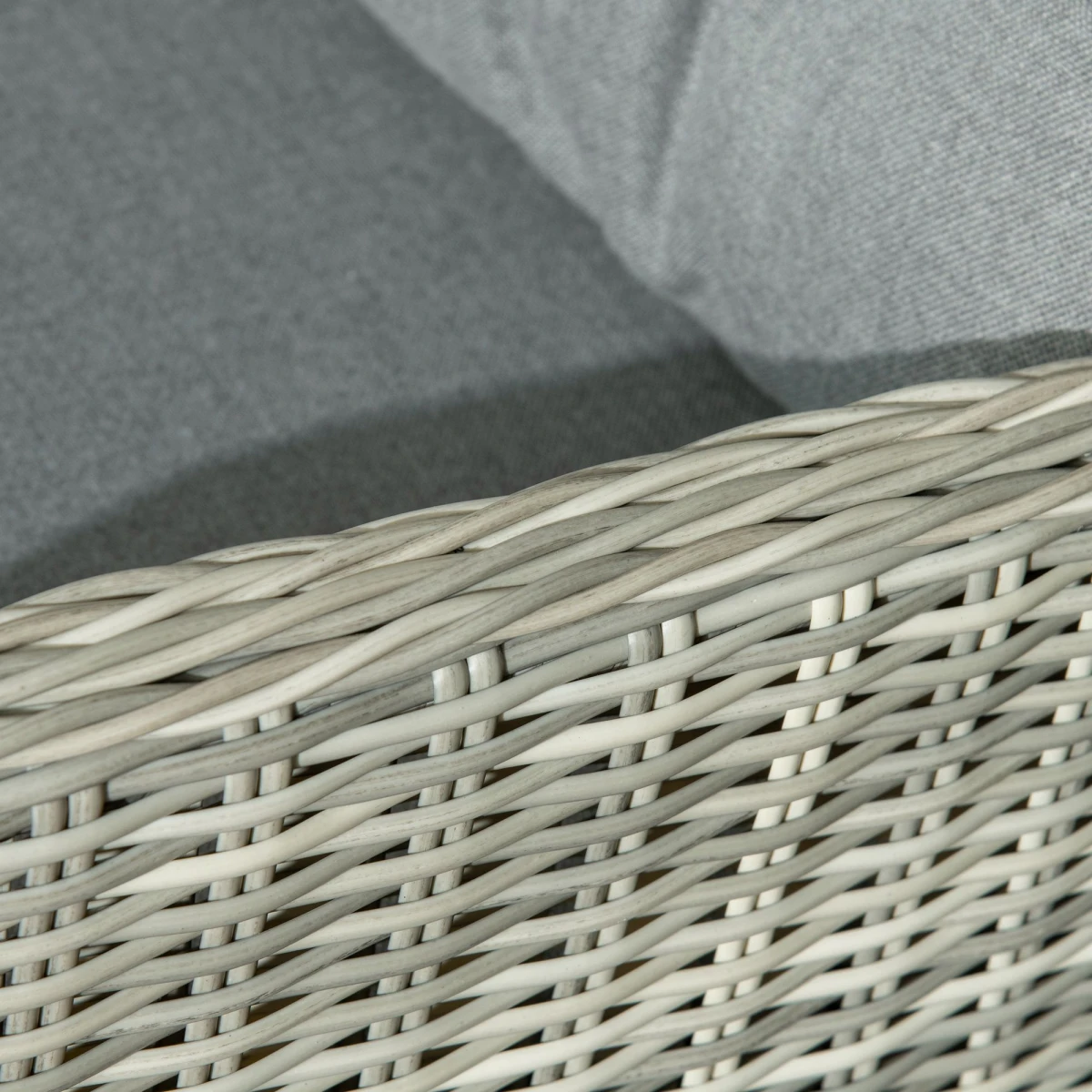 Outsunny Outsunny Recliner Rattan Sun Lounger Set 5-Piece Cushions And Two-Tier Table Mixed Grey Outdoor Patio - Sun Lounger