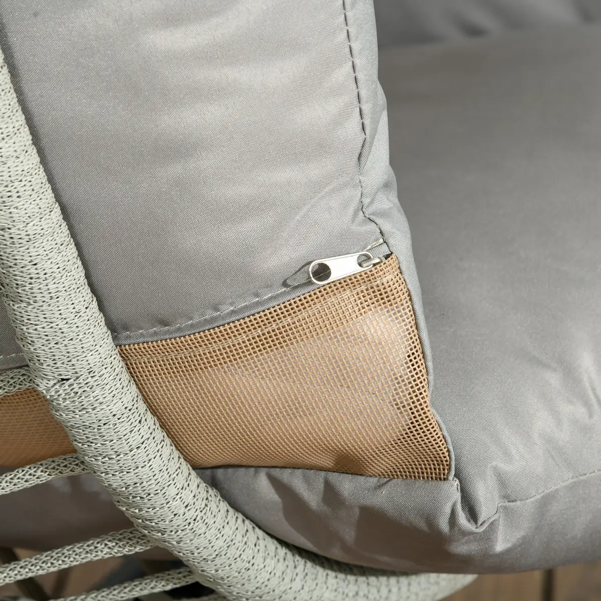 Outsunny Outsunny Hanging Swing Chair with Thick Cushion, Patio Hanging Chair, Grey - Hammocks