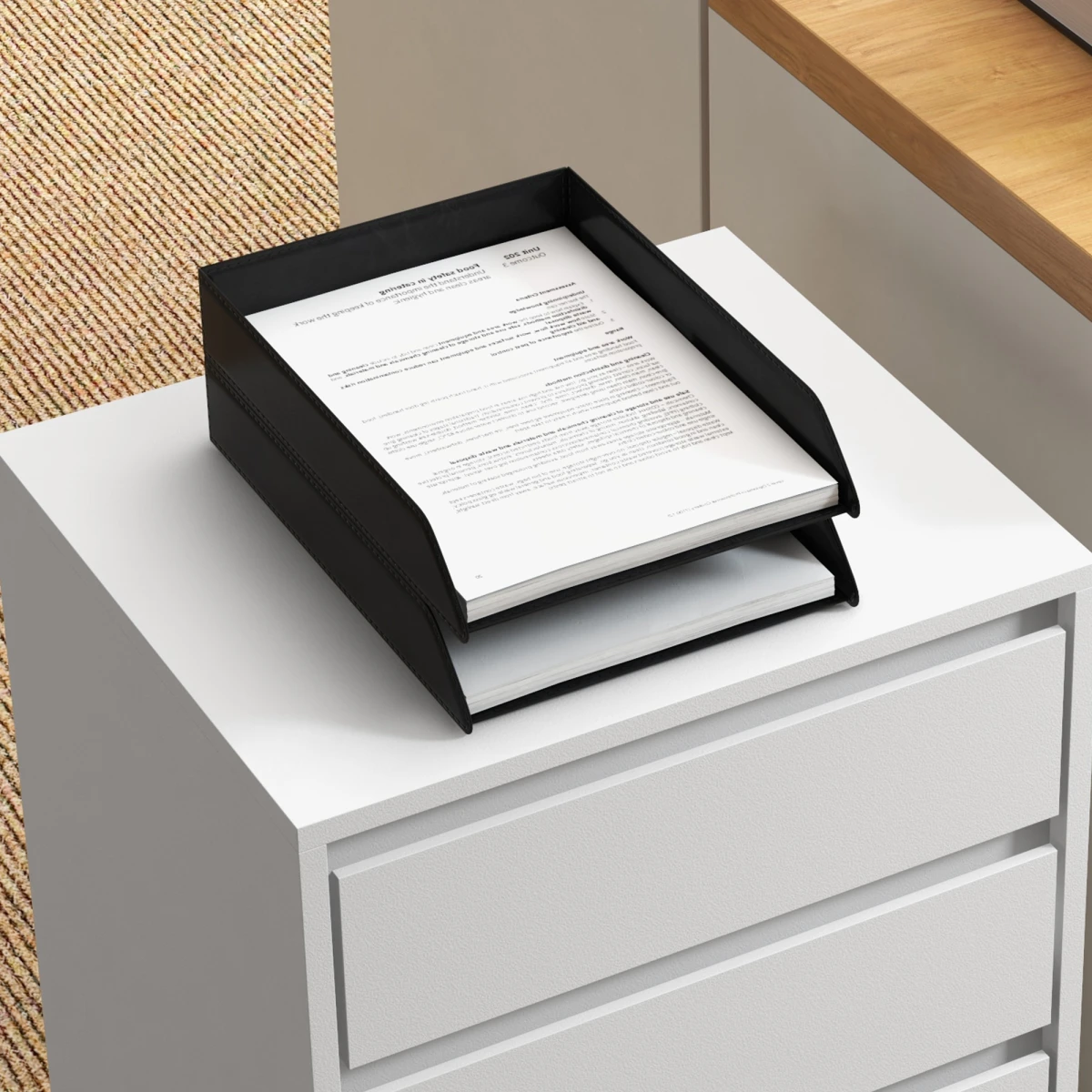HOMCOM Versatile White Mobile Filing Cabinet Four Drawer Lockable Wheels Office Organization - Filing Cabinet