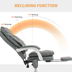 Homcom Office Chair High Back Adjustable Lumbar Home Office with inflatable lumbar support and footrest.