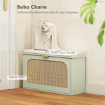 N/A Boho Shoe Cabinet Compact Flip Drawer Entryway - Shoe Storage