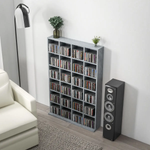HOMCOM HOMCOM DVD CD Media Storage Rack, Video Display Unit, 89 x 130.5 cm, Grey - Wine Rack