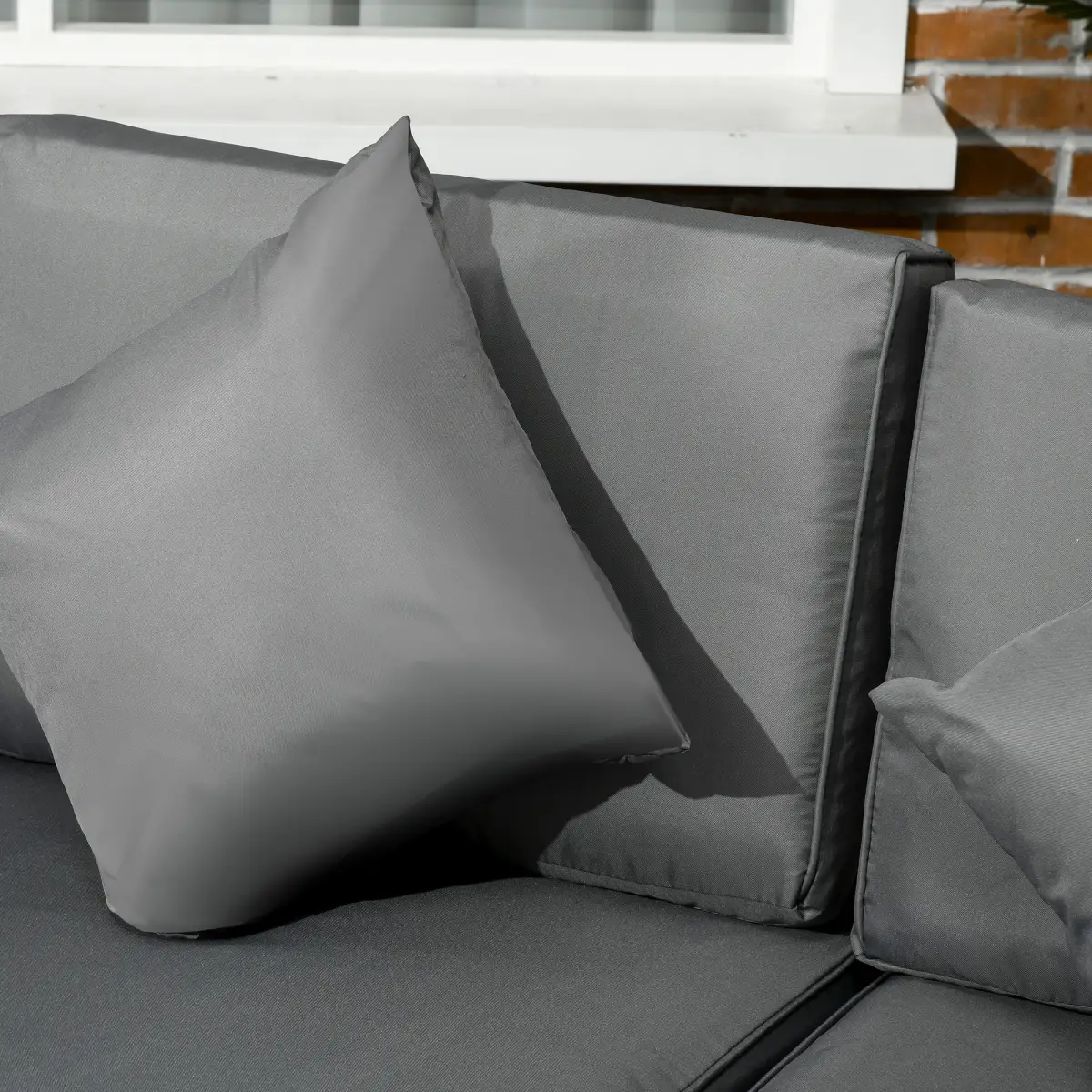Outsunny Outsunny 8 Pieces Patio Rattan Sofa Set Garden Furniture Set for Outdoor Grey - Garden Sofa Sets