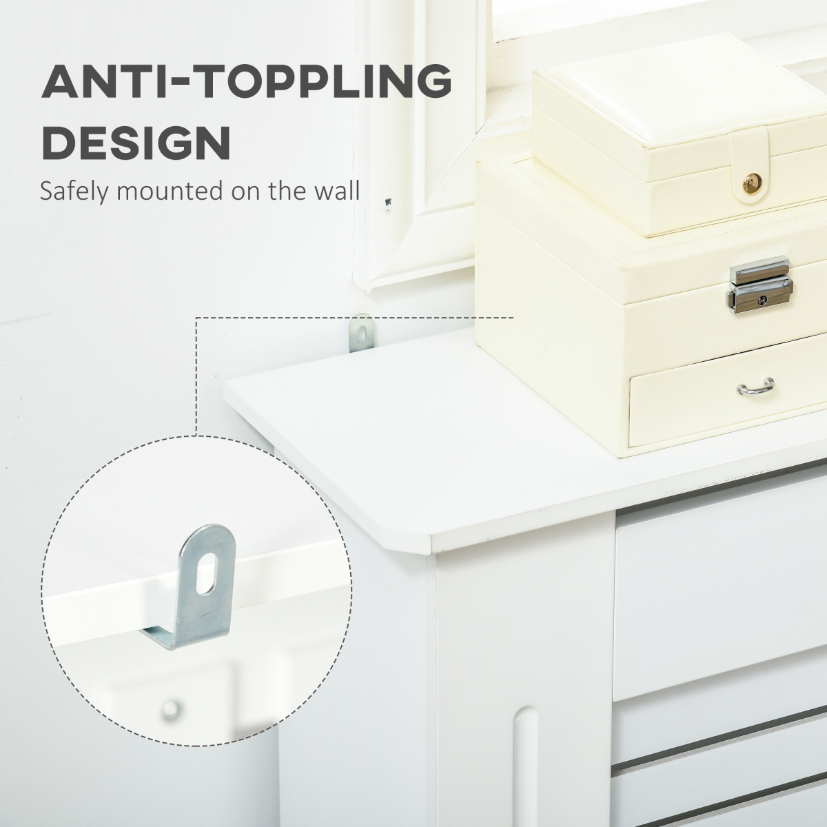 Premium MDF Radiator Cover With Slatted Vent Design Top Shelf And Easy Wall Mounting