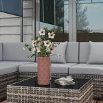 Outsunny Outsunny 7PC Rattan Garden Furniture Set Coffee Table Buckle Structure, Grey - Garden Sofa Sets