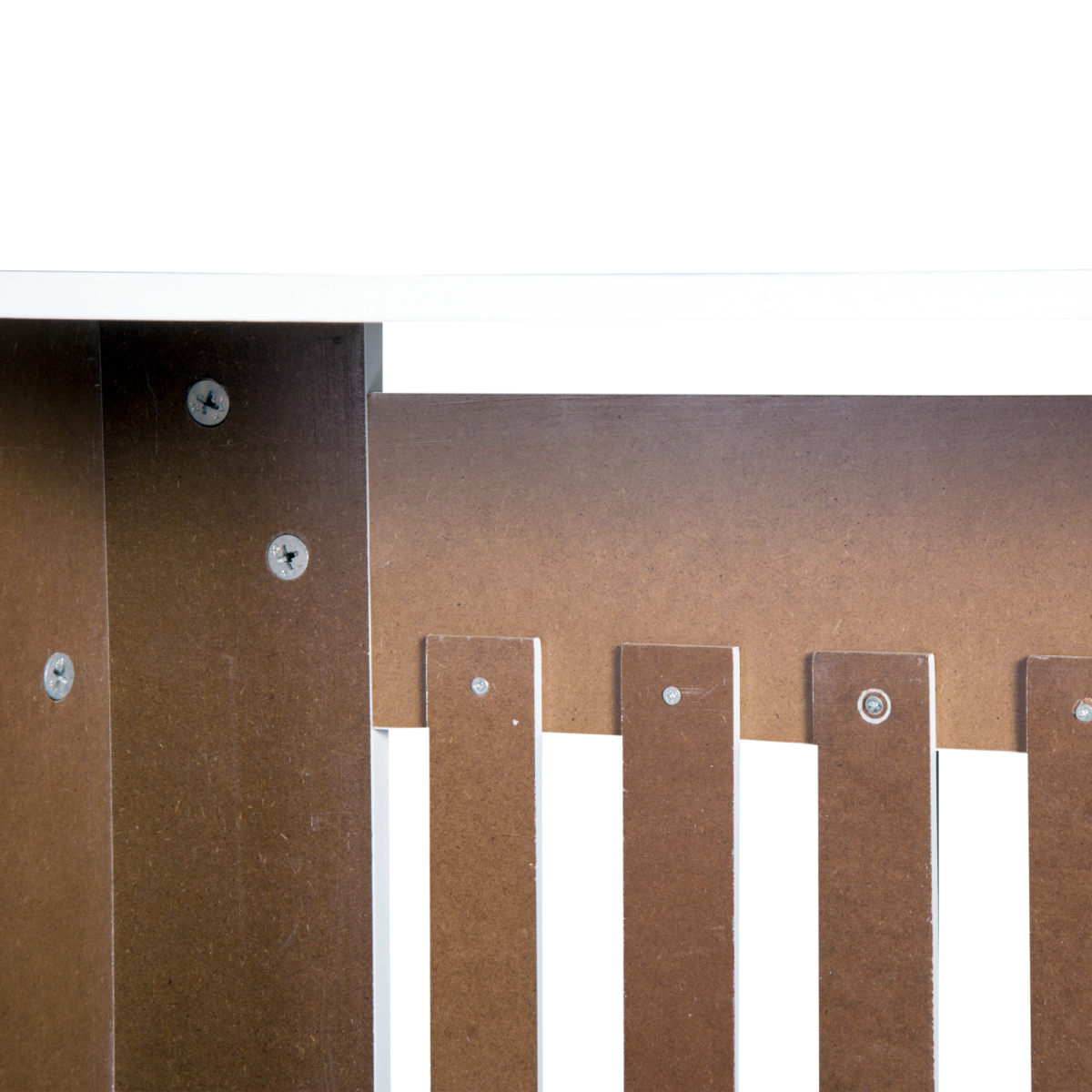 White Painted Radiator Cover Cabinet Standard Size Slatted Vent Top Shelf Wall Mount Home Office