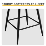 2 Pcs Black PU Swivel Bar Stools with Button-Tufted Backrest and Metal Legs - N/A - Home Symphony