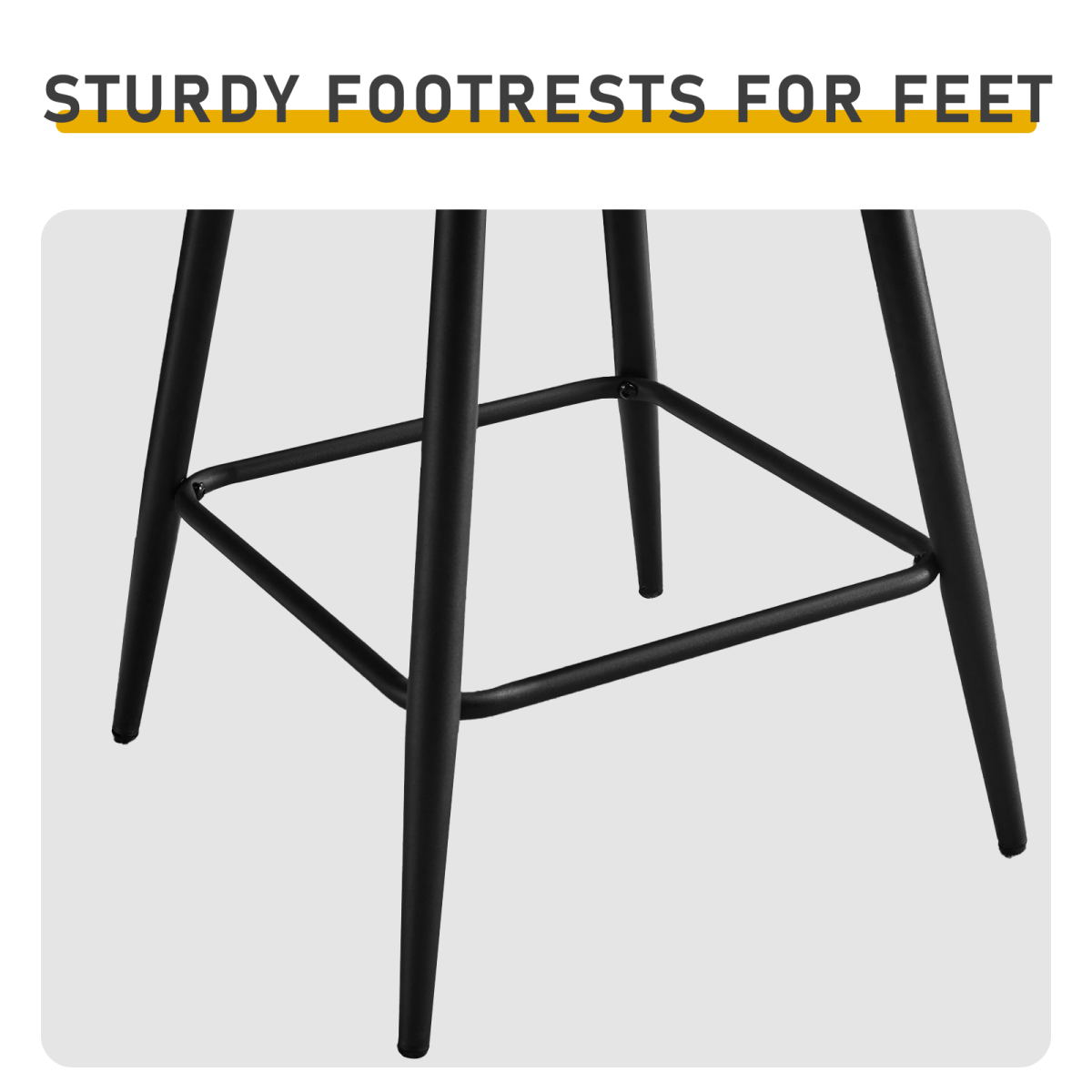 2 Pcs Black PU Swivel Bar Stools with Button-Tufted Backrest and Metal Legs - N/A - Home Symphony