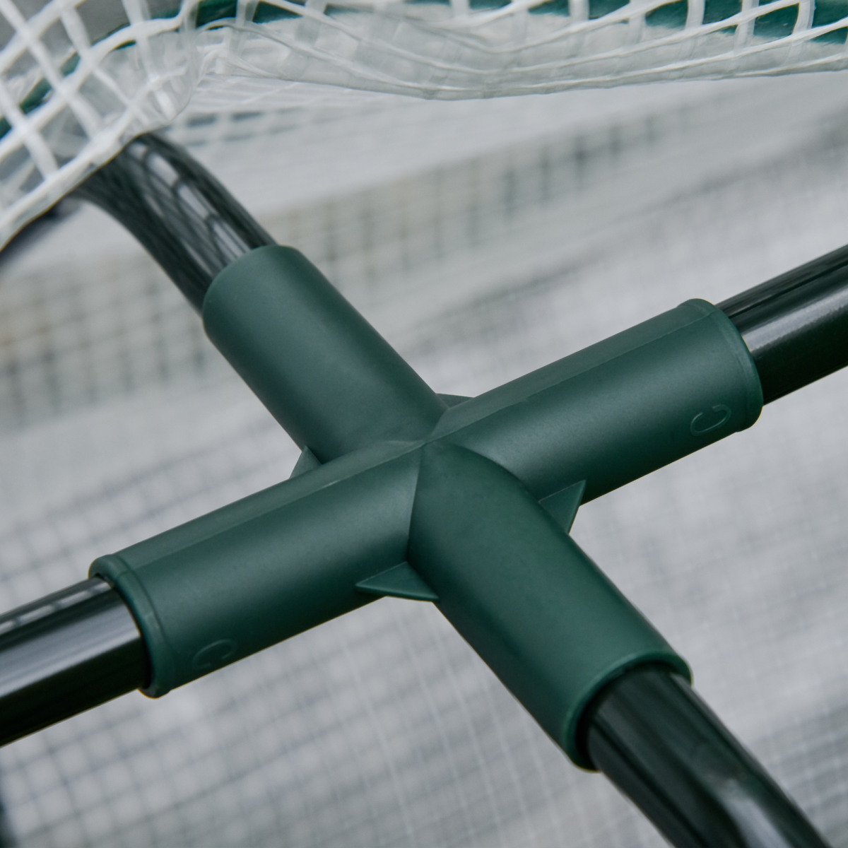 Outsunny Top Garden Bed 4ft Planter frame with PE greenhouse cover cross joint.