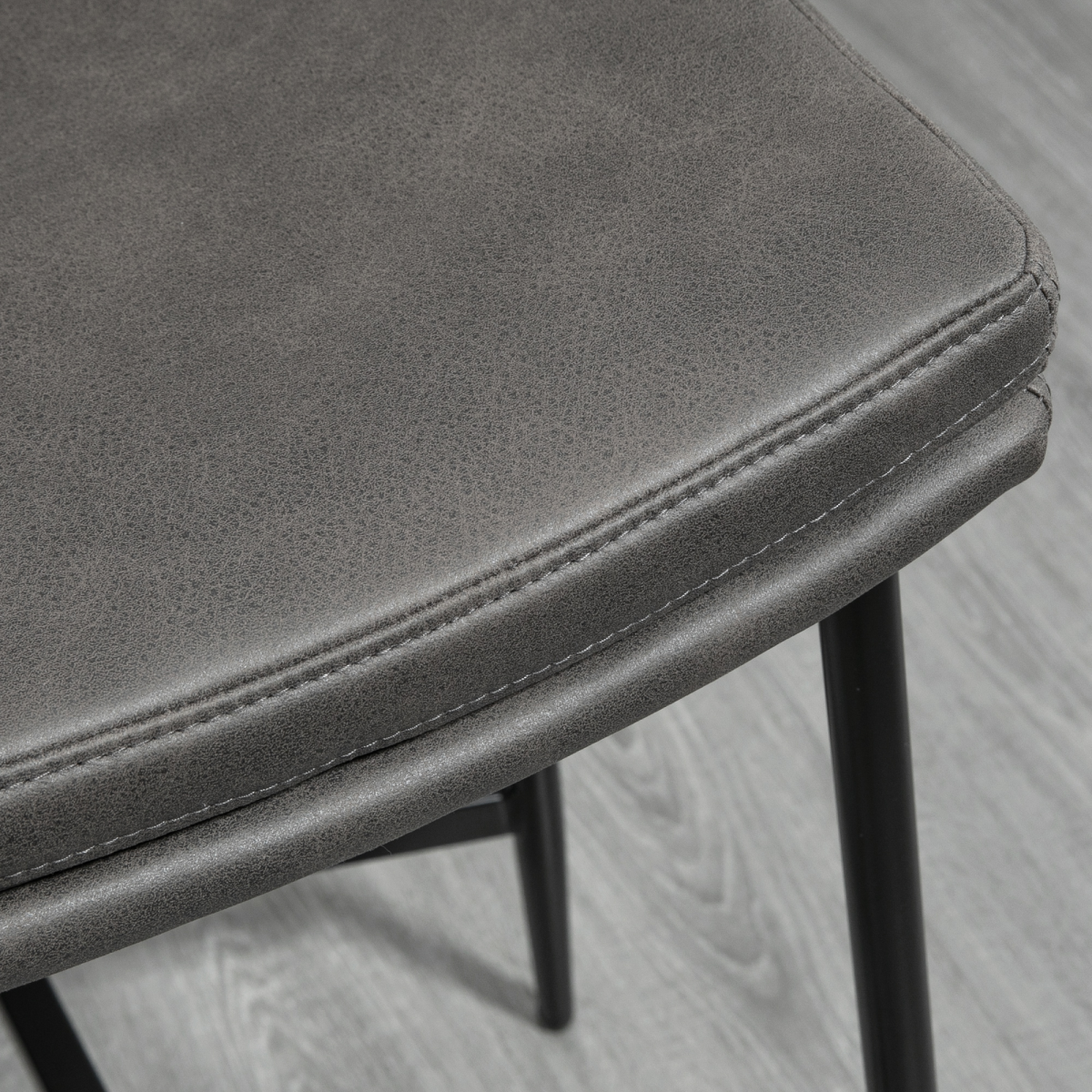 HOMCOM Bar Stool 89-99cm Curved Seat Grey Set of 2 - HOMCOM - Home Symphony