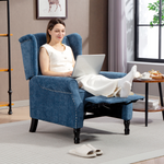 HOMCOM Manual Reclining Armchair With Footrest Royal Blue - HOMCOM - Home Symphony