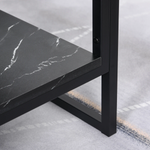 HOMCOM Premium Coffee Table 2 Tier Laminate Marble Home - Coffee Table