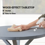 Premium Outdoor Dining Table Round 42Inches Diameter Stable Metal Base For Patio Dining Entertaining - N/A - Home Symphony