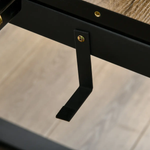 Unbranded Extendable Dining Table Rectangular Wood Effect Tabletop with Metal Frame - Dining Table